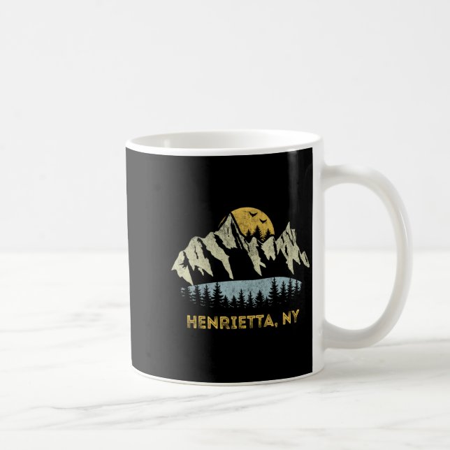 Caneca De Café Henrietta New York Mountain Sunset Sunrise Ny  (Direita)