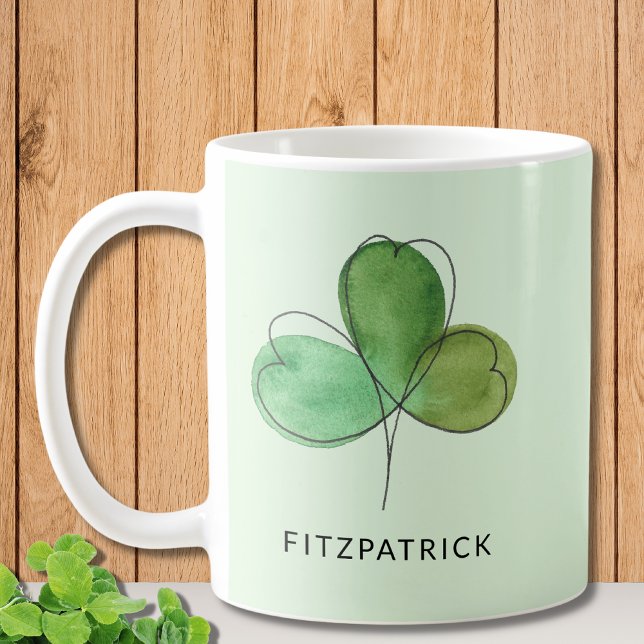 Caneca De Café Herança Irlandesa do Green Shamrock (Criador carregado)