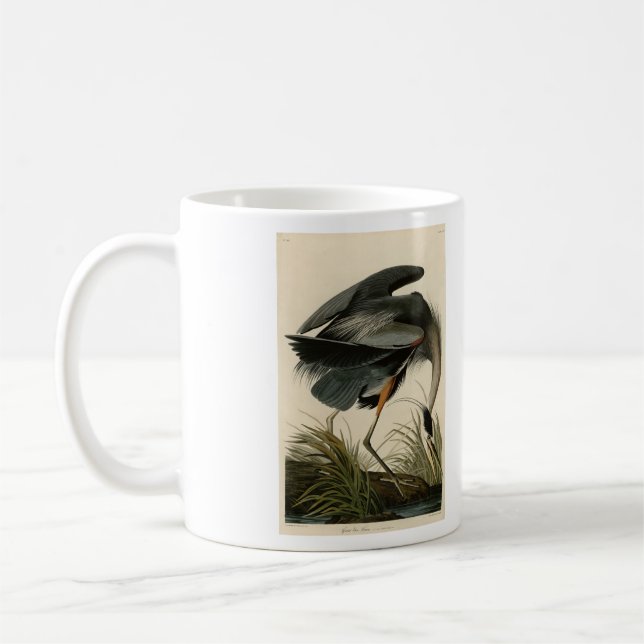Caneca De Café Herão Azul excelente das Aves da América de Audubo (Esquerda)