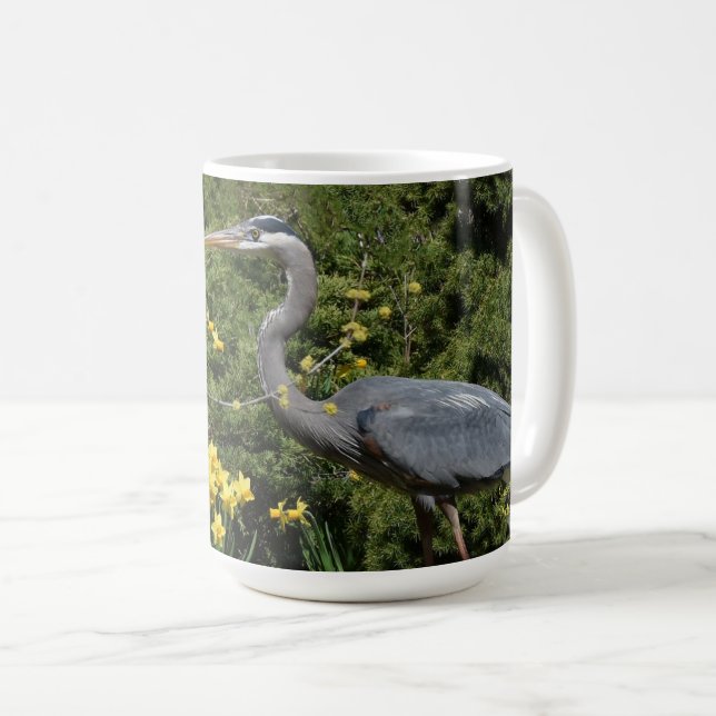 Caneca De Café Herão excelente Azul com Daffadoils (Frente Esquerda)