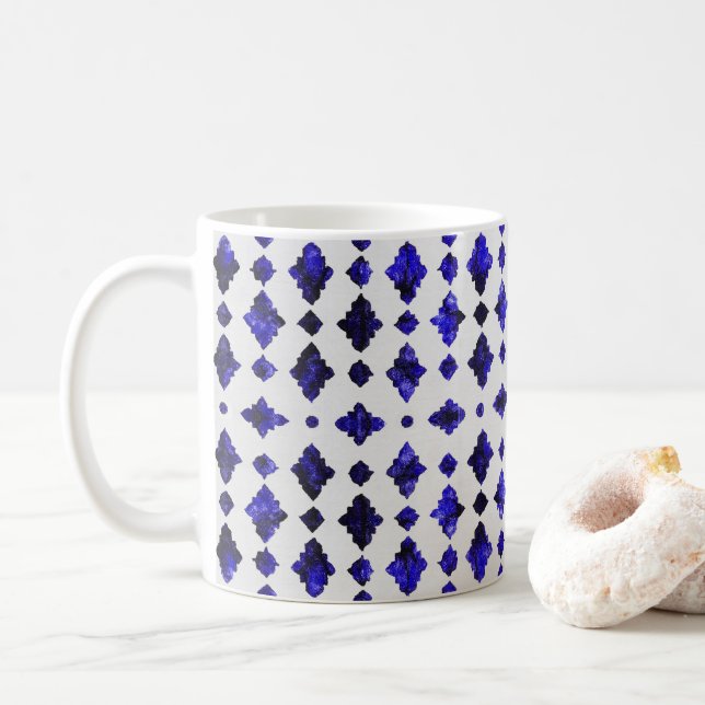 Caneca De Café Heritage Sips - Estilo Geométrico Marroquino (Com Donut)