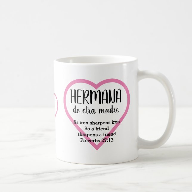 Caneca De Café HERMANA DE OTRA MADRE Christian BFF Monograma (Direita)