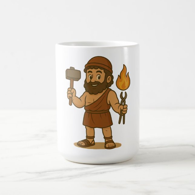 Caneca De Café Hermes da Mitologia Grega em Desenho Animado Fofo (Centro)