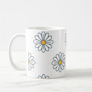 Caneca De Café Hermosas margaritas minimalistas 
