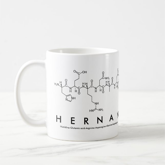 Caneca De Café Hernan peptide name mug (Esquerda)