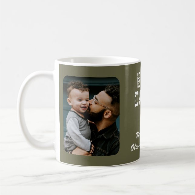 Caneca De Café Hero Daddy Father`s Day 2 Photo Collage (Esquerda)