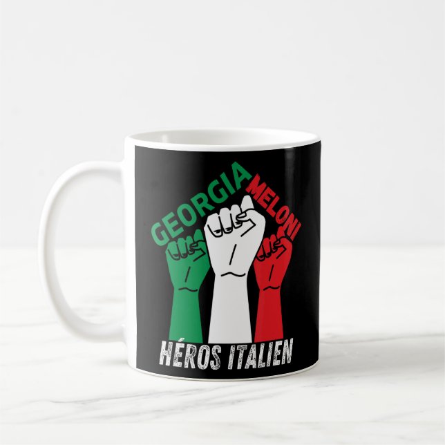 Caneca De Café Heroes Italianos Georgia Meloni Héros Italien (Esquerda)