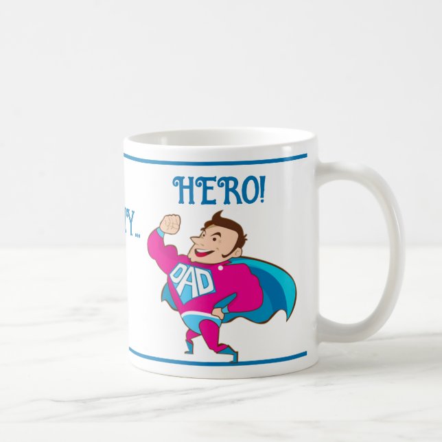 Caneca De Café Herói dia de os pais Pai (Direita)