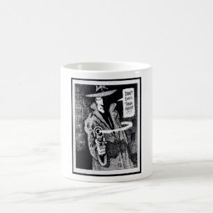 Caneca De Café Herói novo gráfico que aponta uma arma