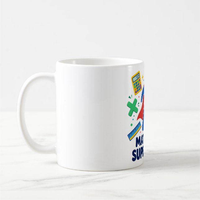 Caneca de Café Herói Superpoder Matemática é Meu (Esquerda)