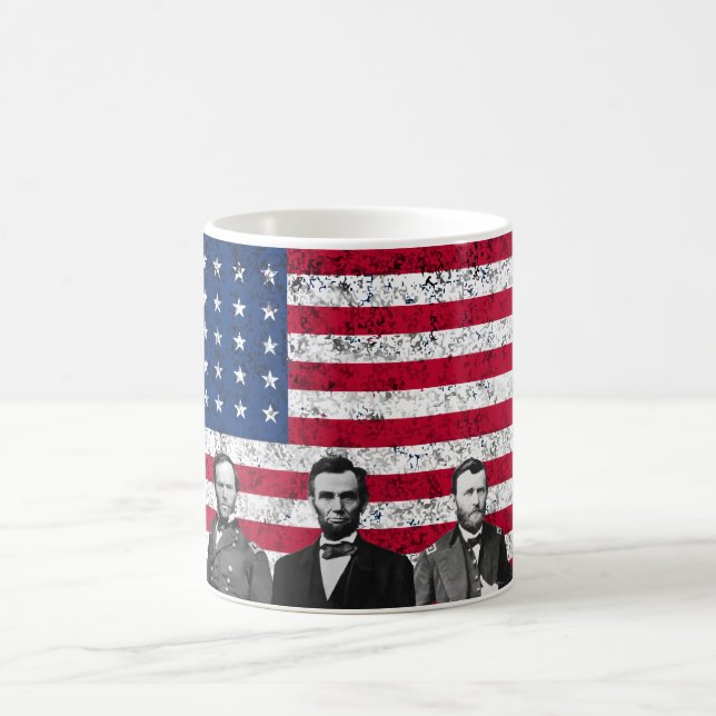 Caneca De Café Heróis da união e a bandeira americana (Centro)