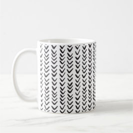 Caneca De Café Herringbone Preto e Branco