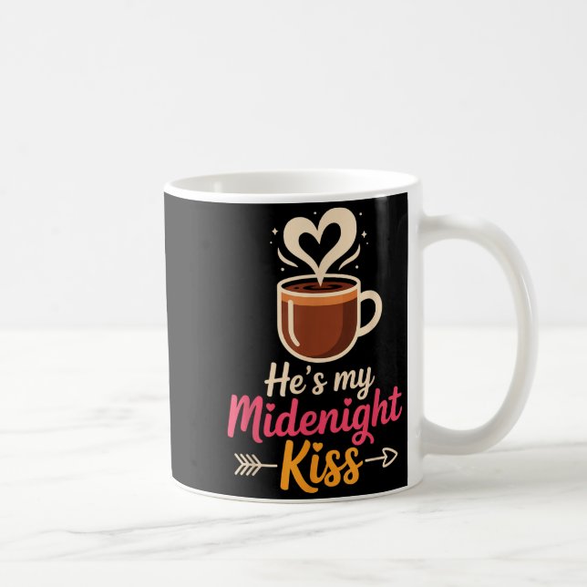 Caneca De Café He's My Midnight Kiss Happy New Year Matching Coup (Direita)