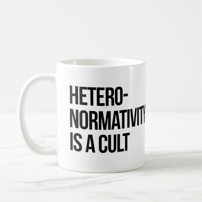 Caneca De Café Hetero-normatividade é um culto (Esquerda)