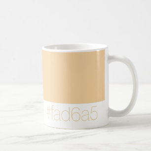 Caneca De Café Hex FAD6A5 Laranja Bege Quente Pêssego Minimalista