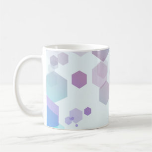Caneca De Café Hexágono abstrato púrpura-azul - Atiramento do pad