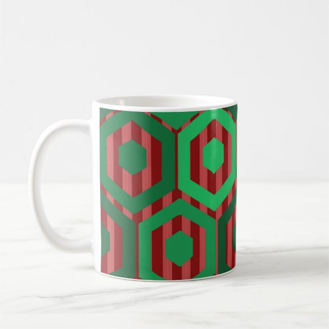 Caneca De Café Hexágonos de Natal (Esquerda)