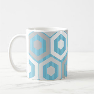 Caneca De Café Hexágonos e faixas de inverno