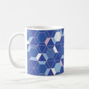 Caneca De Café Hexágonos, triângulos: padrão de abstrato geométri