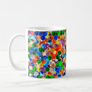 Caneca De Café Hexágonos Verticais 11oz Mug