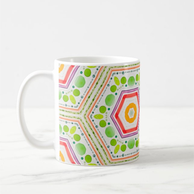 Caneca De Café Hexágonos Whimsical, boho (Esquerda)