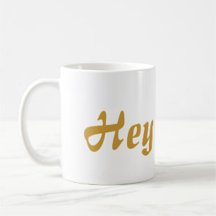 Caneca De Café Hey rotulação Dourado de Cutie