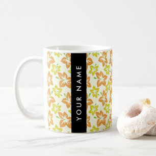 Caneca De Café Hibisco Amarelo, Hibisco Laranja, Seu Nome