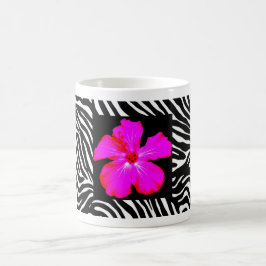 Caneca De Café Hibiscus em Zebra Print Mug