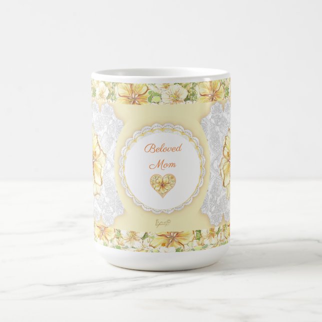 Caneca De Café Hibiscus & lace AMARELO (Centro)