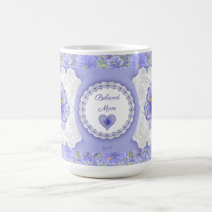 Caneca De Café Hibiscus & lace BLUE