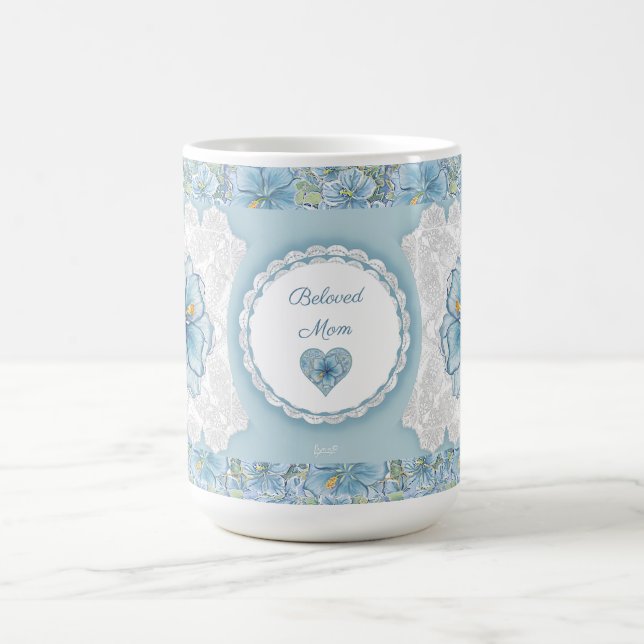 Caneca De Café Hibiscus & lace TURQUOISE (Centro)