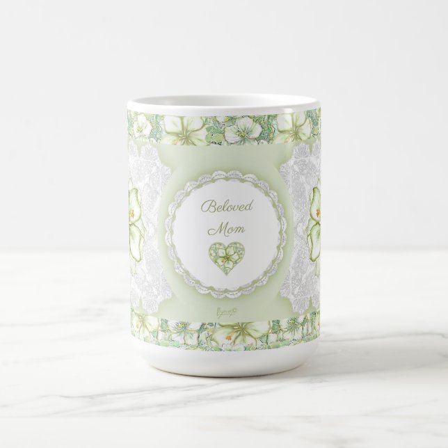 Caneca De Café Hibiscus & lace WHITE (Centro)