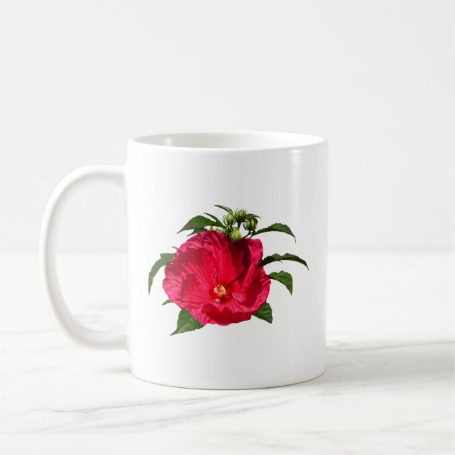 Caneca De Café Hibiscus Rosa Escuro (Esquerda)