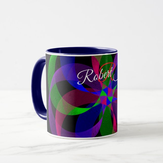 Caneca de Café Híbrida Geométrica 3D 2D (Frente Esquerda)