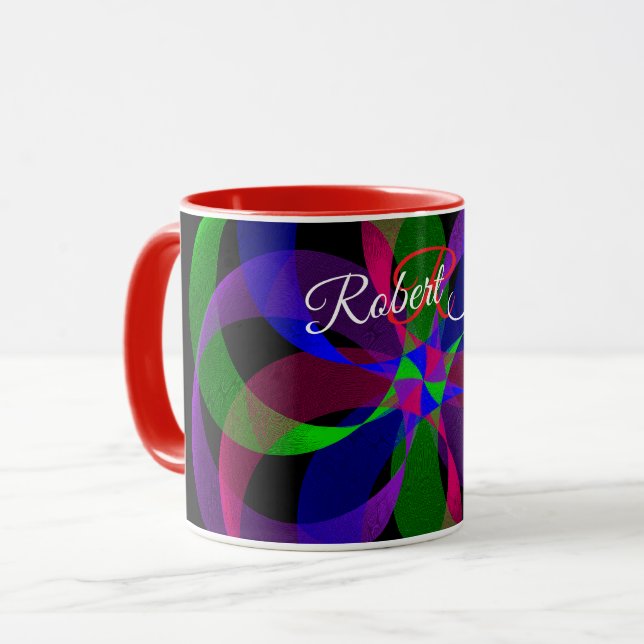 Caneca de Café Híbrida Geométrica 3D 2D (Frente Esquerda)