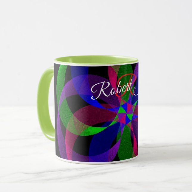 Caneca de Café Híbrida Geométrica 3D 2D (Frente Esquerda)