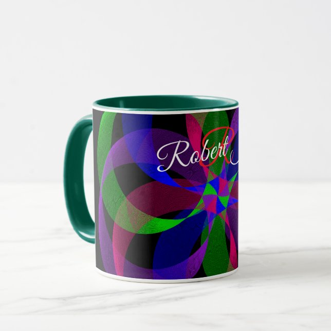 Caneca de Café Híbrida Geométrica 3D 2D (Frente Esquerda)