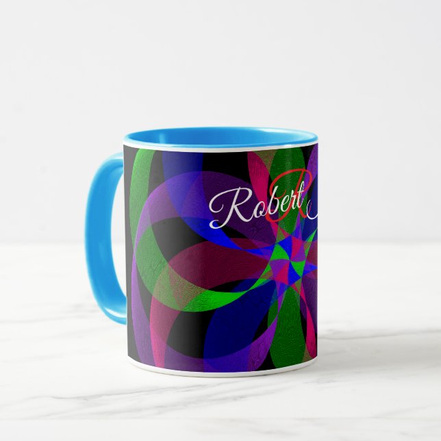 Caneca de Café Híbrida Geométrica 3D 2D (Frente Esquerda)