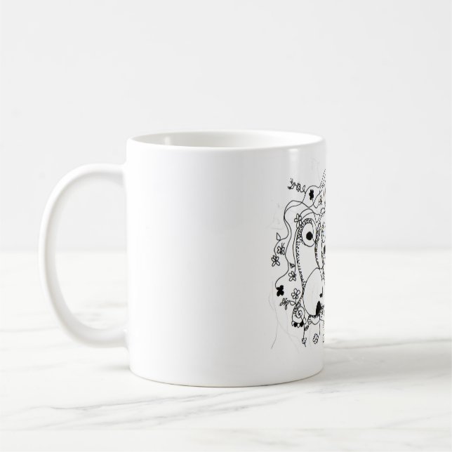 Caneca De Café Hidden in the garden. - Ink drawing (Esquerda)