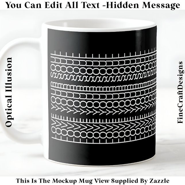 Caneca De Café Hidden Message Love Your Soul, Custom 109W Quote (Criador carregado)