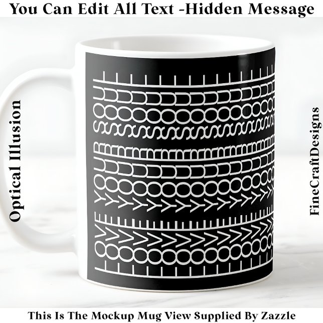 Caneca De Café Hidden Message Love Your Soul, Custom 109Wb Quote (Criador carregado)