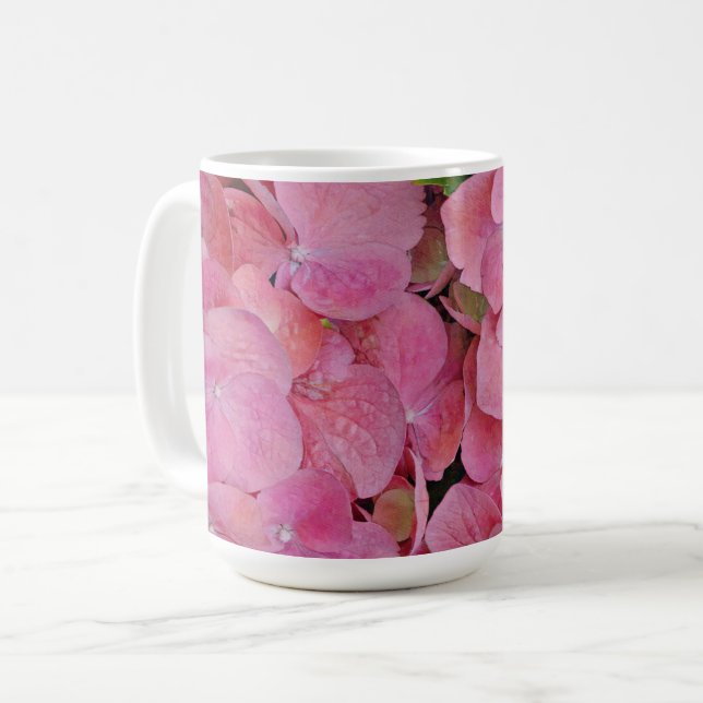 Caneca De Café Hidrangea Floral (Frente Esquerda)