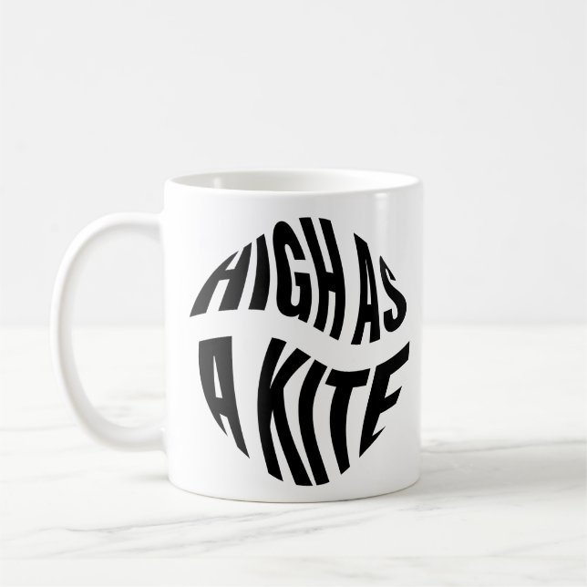 Caneca De Café High As A Kite Black Typography (Esquerda)