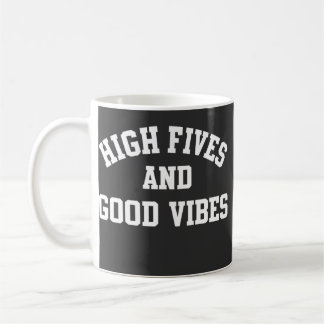 Caneca De Café High Fives and Good Vibes Retro Coffee Mug
