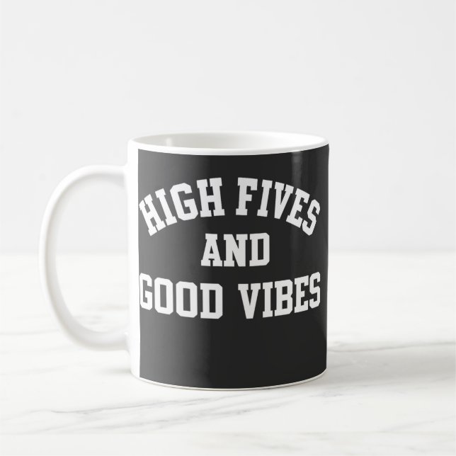 Caneca De Café High Fives and Good Vibes Retro Coffee Mug (Esquerda)