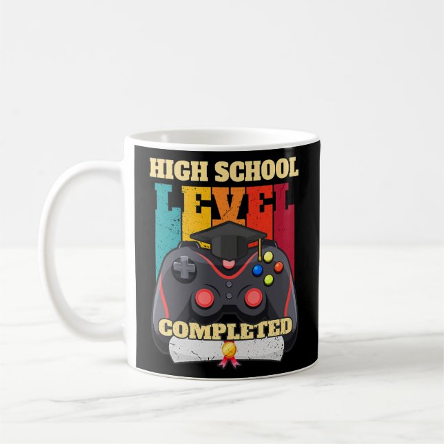 Caneca De Café High School Level Complete Funny Gamer Graduation (Esquerda)