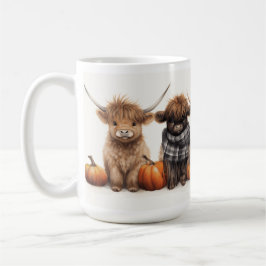 Caneca De Café Highland Calves Cow Baby Highland Vacas Pumpkins