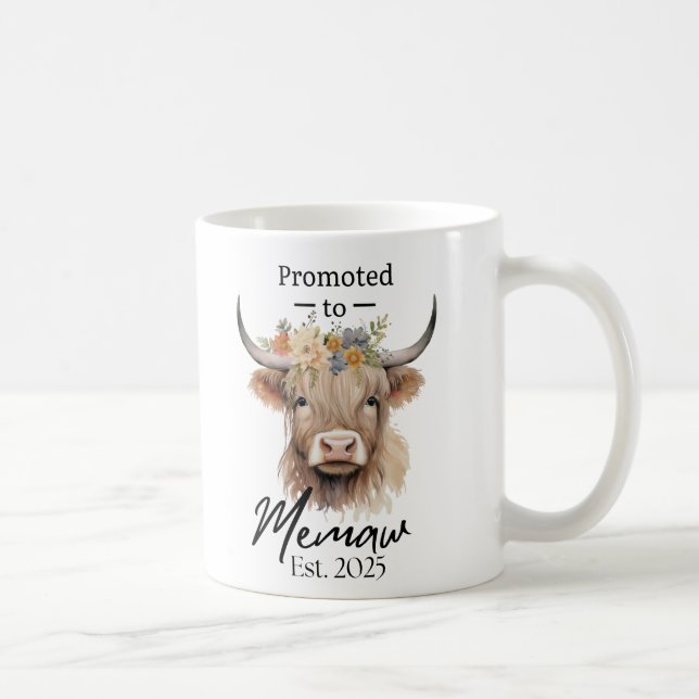 Caneca De Café Highland Cow Mug - Força e Beleza, Promovido a (Direita)