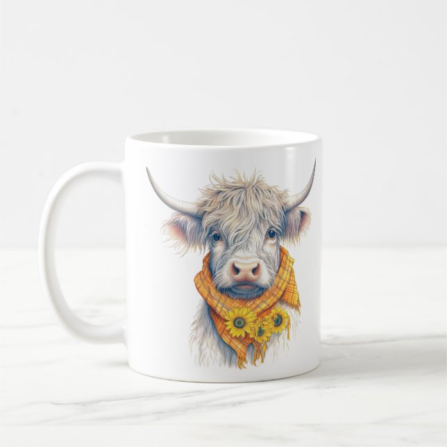 Caneca De Café Highland Cow Series 15 oz Classic Mug (Esquerda)