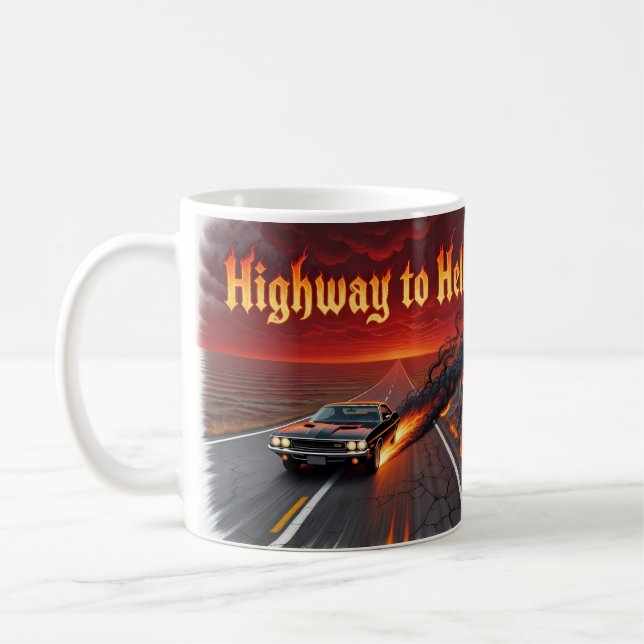 Caneca de Café Highway to Hell Rock Música Fogo (Esquerda)